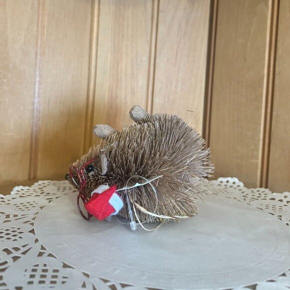 Rustic Woodland Animal Anthropomorphic Ornaments Santa Hat Glasses Fox Mouse - Picture 3 of 13